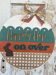 Rattan Hippity Hop Chocolate Bunny Door Hanger