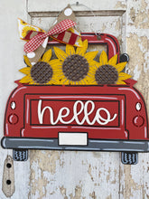 Load image into Gallery viewer, Hello Sunflower Truck Door Hanger
